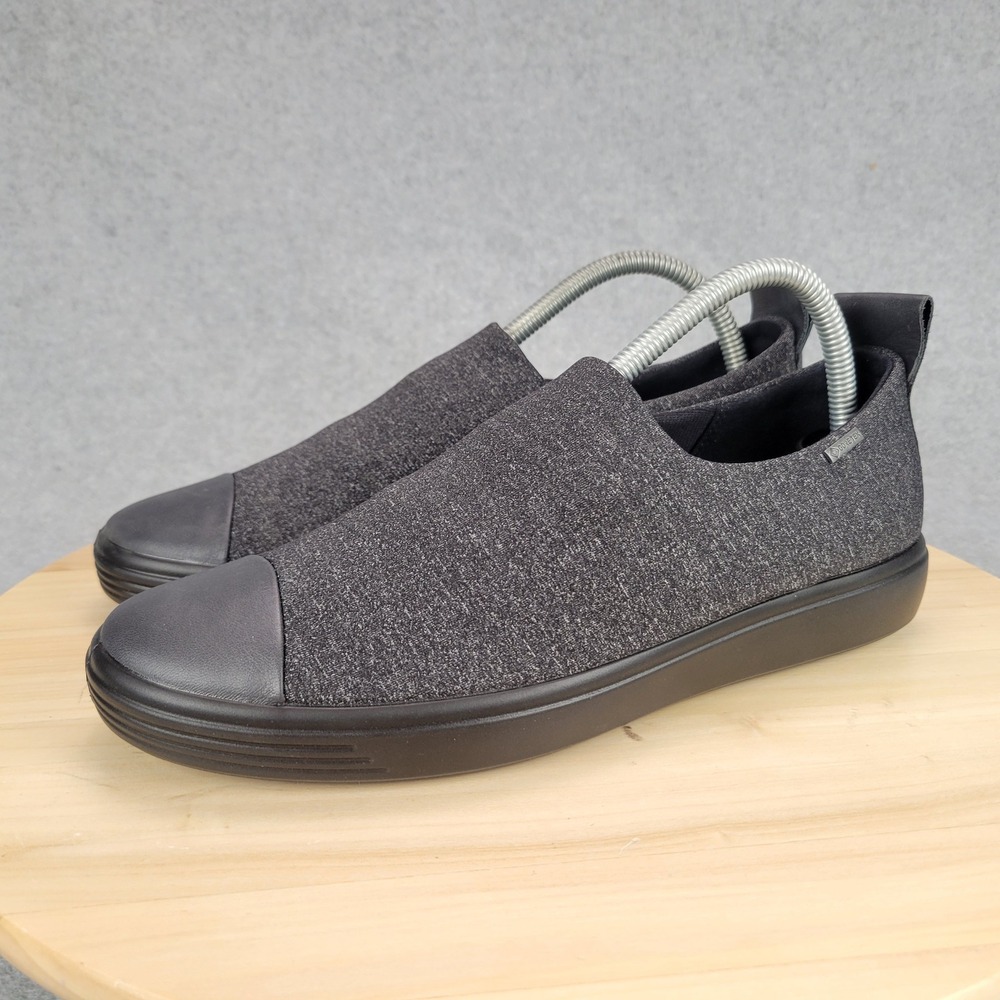 ECCO Soft 7 Gore Tex Slip On Sneakers Charcoal Grey Leather Waterproof Womens 40